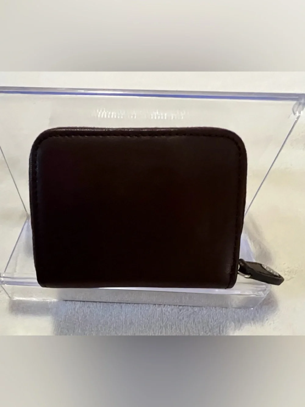 🩷 Coach Vtg Glove Tanned  Mahogany Brown Leather Zip Around  Coin Purse Wallet 💚